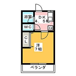 シティハイム山本 1Kの間取図画像