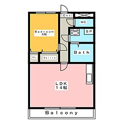 ジェイド2 1LDKの間取図画像