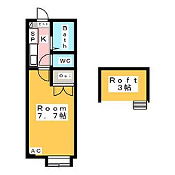 シェリール・ミニB 1Kの間取図画像