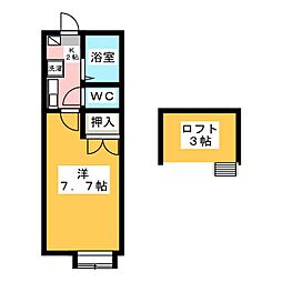 シェリール・ミニB 1Kの間取図画像