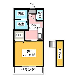 リベルタリーヴァ 1DKの間取図画像