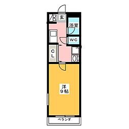 オレンジハウス2 1Kの間取図画像