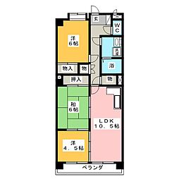 レジデンスエーワン 5階3LDKの間取り