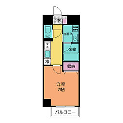 メイプル高横須賀 7階1Kの間取り