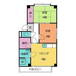 三愛ビル 2階2LDKの間取り
