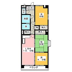 レジデンスエーワン 7階3LDKの間取り