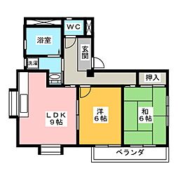 i66 3階2LDKの間取り