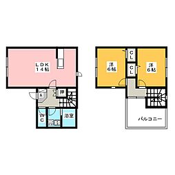 ＬＯＨＡＳ　ＴＯＷＮ 2階2LDKの間取り