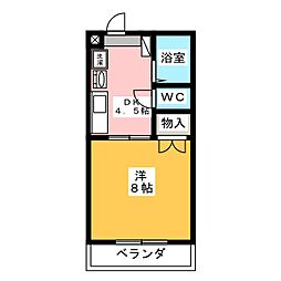 サンコーポはない 1階1DKの間取り