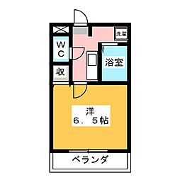 クワイエットホームズ 2階1Kの間取り