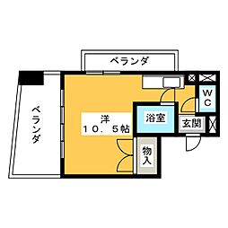 コア糸重馬坂ビル 2階ワンルームの間取り