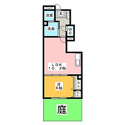 ＩＹＯ　ＥＴ　ＵＮＡＭＩ 1階1LDKの間取り