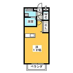 Ｍａｉｓｏｎ　ｄｅ　Ｅｓｓｏｒ 2階ワンルームの間取り
