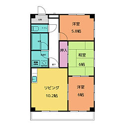 ポレール南加木屋 1階3LDKの間取り