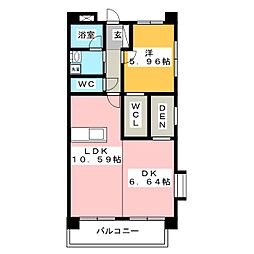 パサージュＹ・Ｏ 3階1LDKの間取り