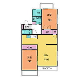 プレミールＴ 2階2LDKの間取り