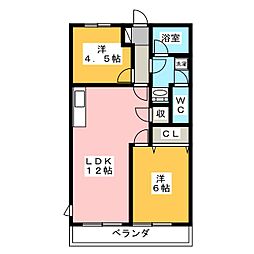 エクセル富貴ノ台 2LDKの間取図画像