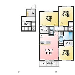 パストラル 3LDKの間取図画像