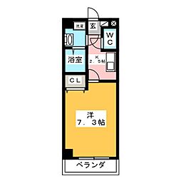 ステーションビル・舞 1Kの間取図画像