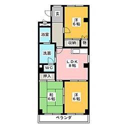 メゾン・ド・プリムール 3DKの間取図画像