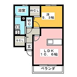 フォレストタウンモリノカミ 1LDKの間取図画像