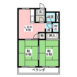 メゾン横須賀 2DKの間取図画像