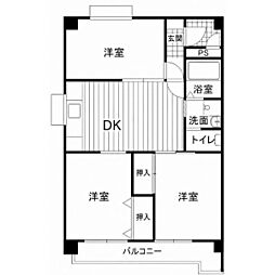 TMビル 3DKの間取図画像