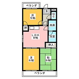 タウンコートしおた 3LDKの間取図画像