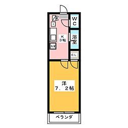アーバニア叶 1Kの間取図画像