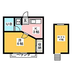 ヴェールミリュウ 1Kの間取図画像