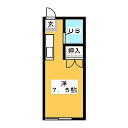 ルミエールモリ ワンルームの間取図画像