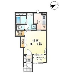レインボーシティＳ　Ｖ 1階1Kの間取り
