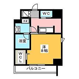 グランアルモニ 3階1Kの間取り