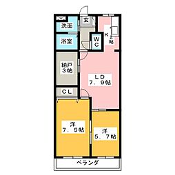 プリムローズ 2SLDKの間取図画像
