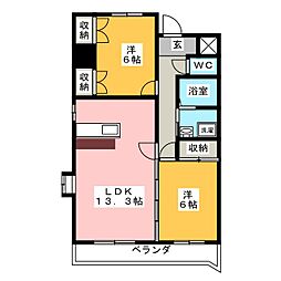 ファンシア 2LDKの間取図画像