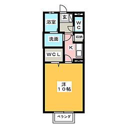 リビングタウン梶間台2B 1Kの間取図画像