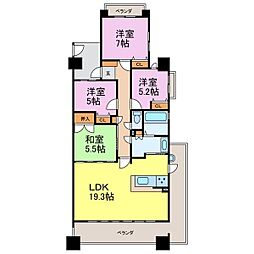 ロイヤルイルマーレ新舞子 4LDKの間取図画像