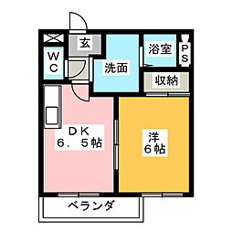 ハレルヤ2 1DKの間取図画像