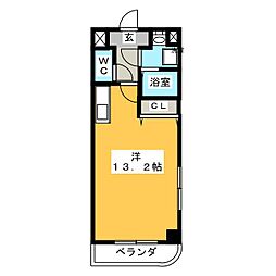 スプリーム寺本 ワンルームの間取図画像
