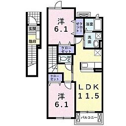 ユーフォリア2 2LDKの間取図画像