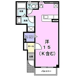 アルカンシエル・M1 ワンルームの間取図画像