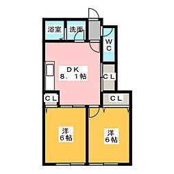 SAKYO21常滑 2DKの間取図画像