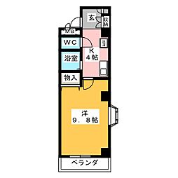 アレグリーアニシノダイ 1Kの間取図画像