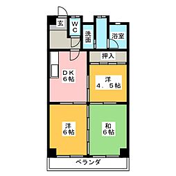 パークサイド藤 3DKの間取図画像