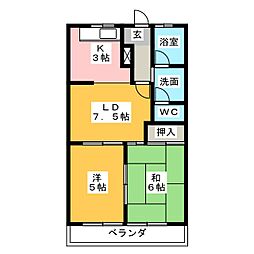 エクセレントパーク 2LDKの間取図画像