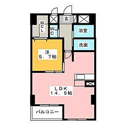 エルミタージュ 1LDKの間取図画像