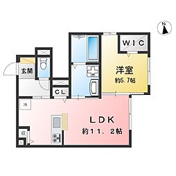 AQUA II 1LDKの間取図画像