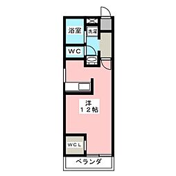 小島マンション ワンルームの間取図画像