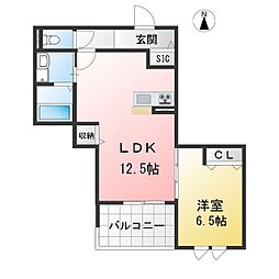 LA・room 栄 1LDKの間取図画像