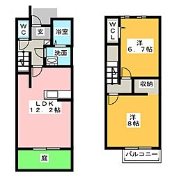 ボヌール 2LDKの間取図画像